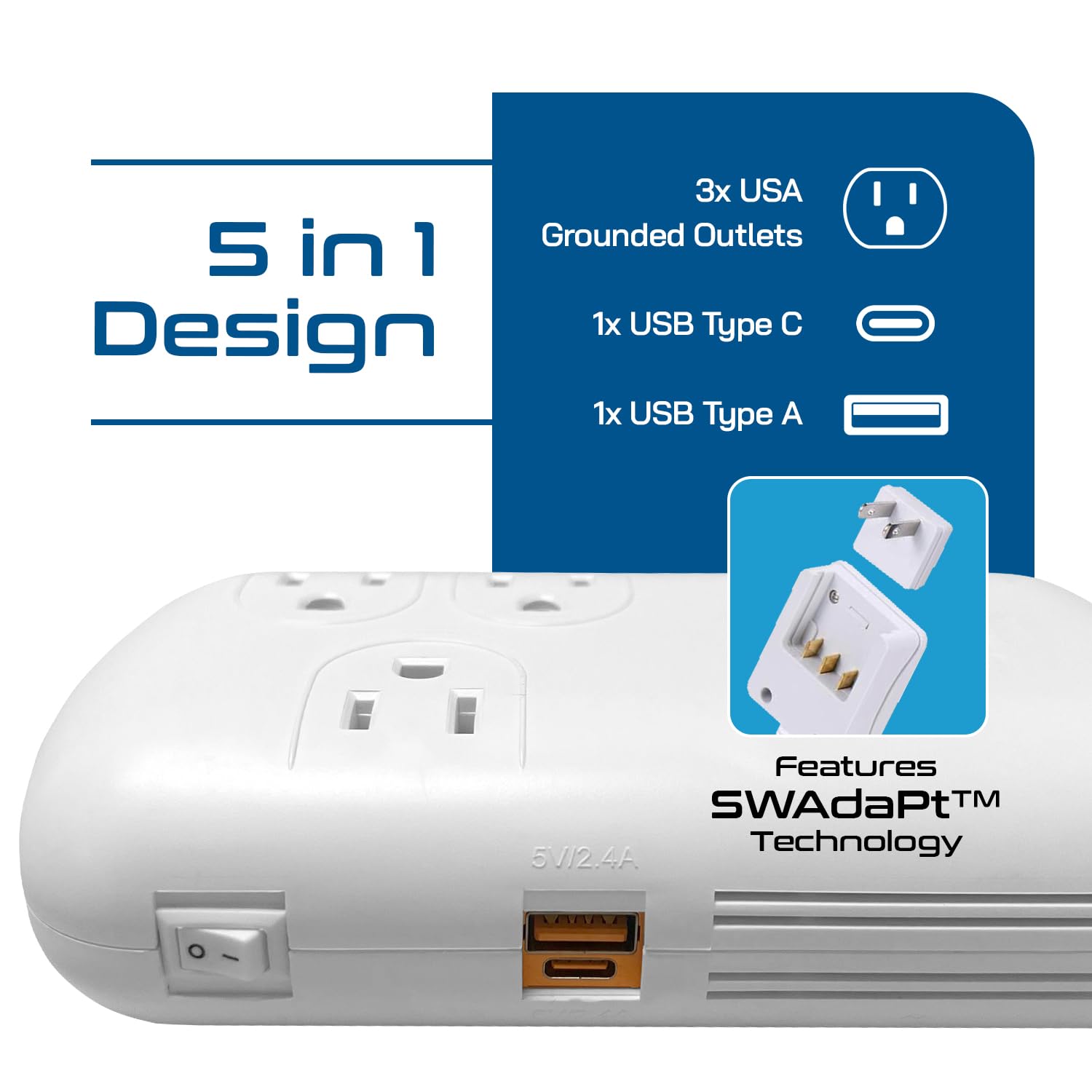 Foto 2 | Convertidor De Voltaje Ceptics De 300 W, 220 V A 110 V Con Usb-c De 18 W - Venta Internacional.