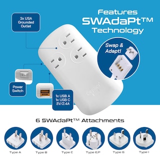 Foto 3 | Convertidor De Voltaje Ceptics De 300 W, 220 V A 110 V Con Usb-c De 18 W - Venta Internacional.