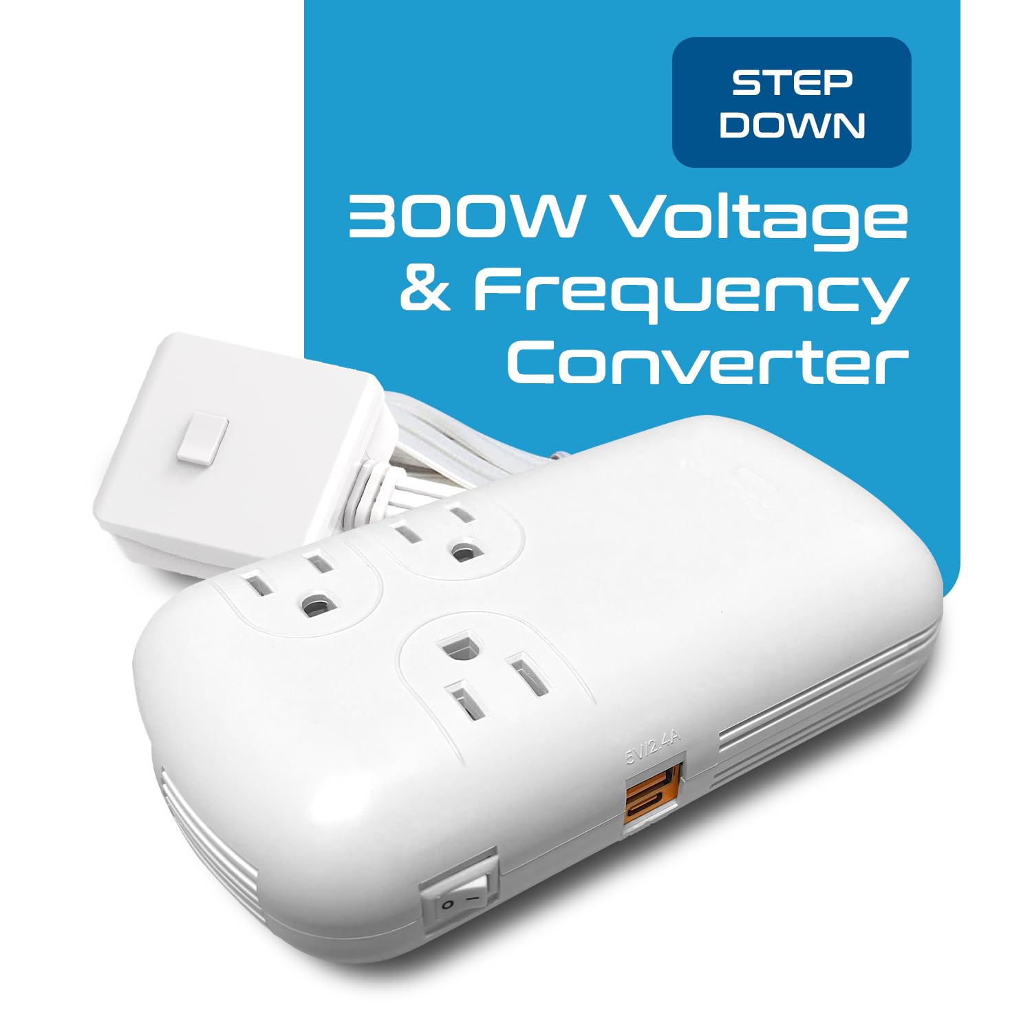 Foto 4 | Convertidor De Voltaje Ceptics De 300 W, 220 V A 110 V Con Usb-c De 18 W - Venta Internacional.