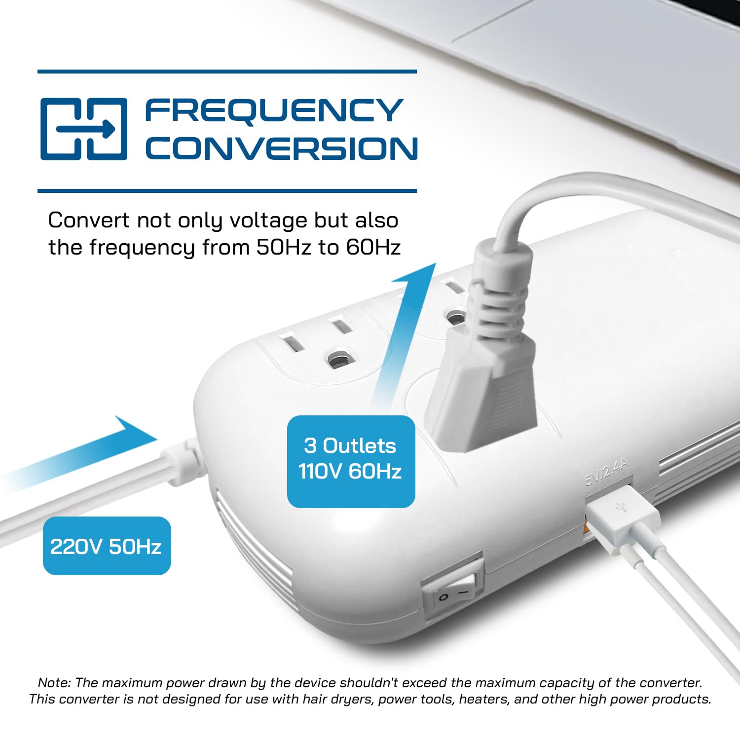 Foto 7 | Convertidor De Voltaje Ceptics De 300 W, 220 V A 110 V Con Usb-c De 18 W - Venta Internacional.