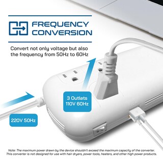 Foto 7 | Convertidor De Voltaje Ceptics De 300 W, 220 V A 110 V Con Usb-c De 18 W - Venta Internacional.