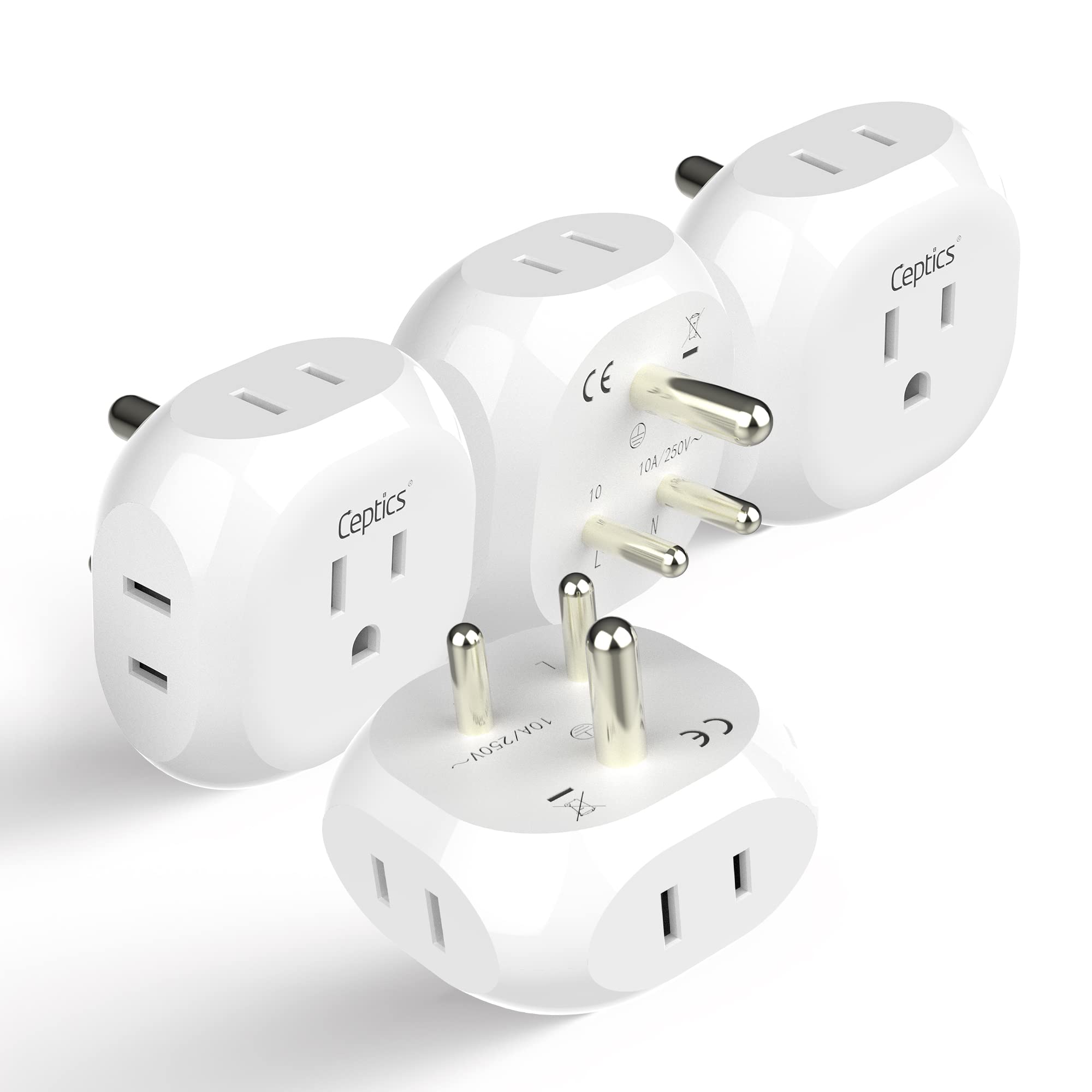 Foto 1 | Adaptador De Viaje Ceptics India, Pakistán, Tipo D Con 4 Entradas, Paquete De 4 - Venta Internacional.