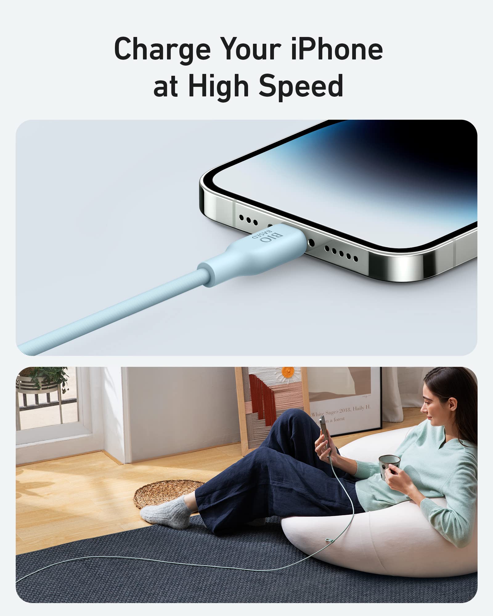 Foto 7 pulgar | Cable Usb-c A Lightning Anker 541 Azul Brumoso Para Iphone De 1,8 M - Venta Internacional.