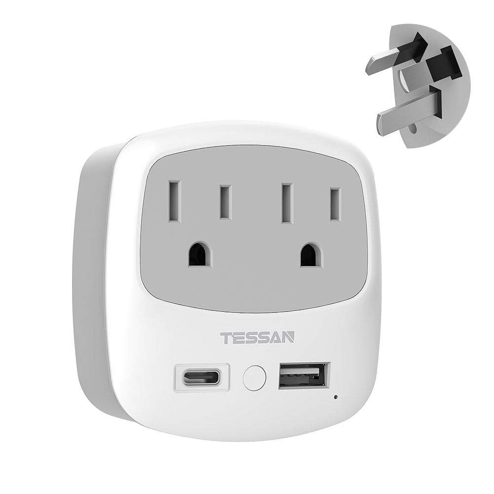Foto 2 pulgar | Adaptador De Alimentación Tessan, Adaptador De Viaje Tipo I Con 2 Enchufes - Venta Internacional.