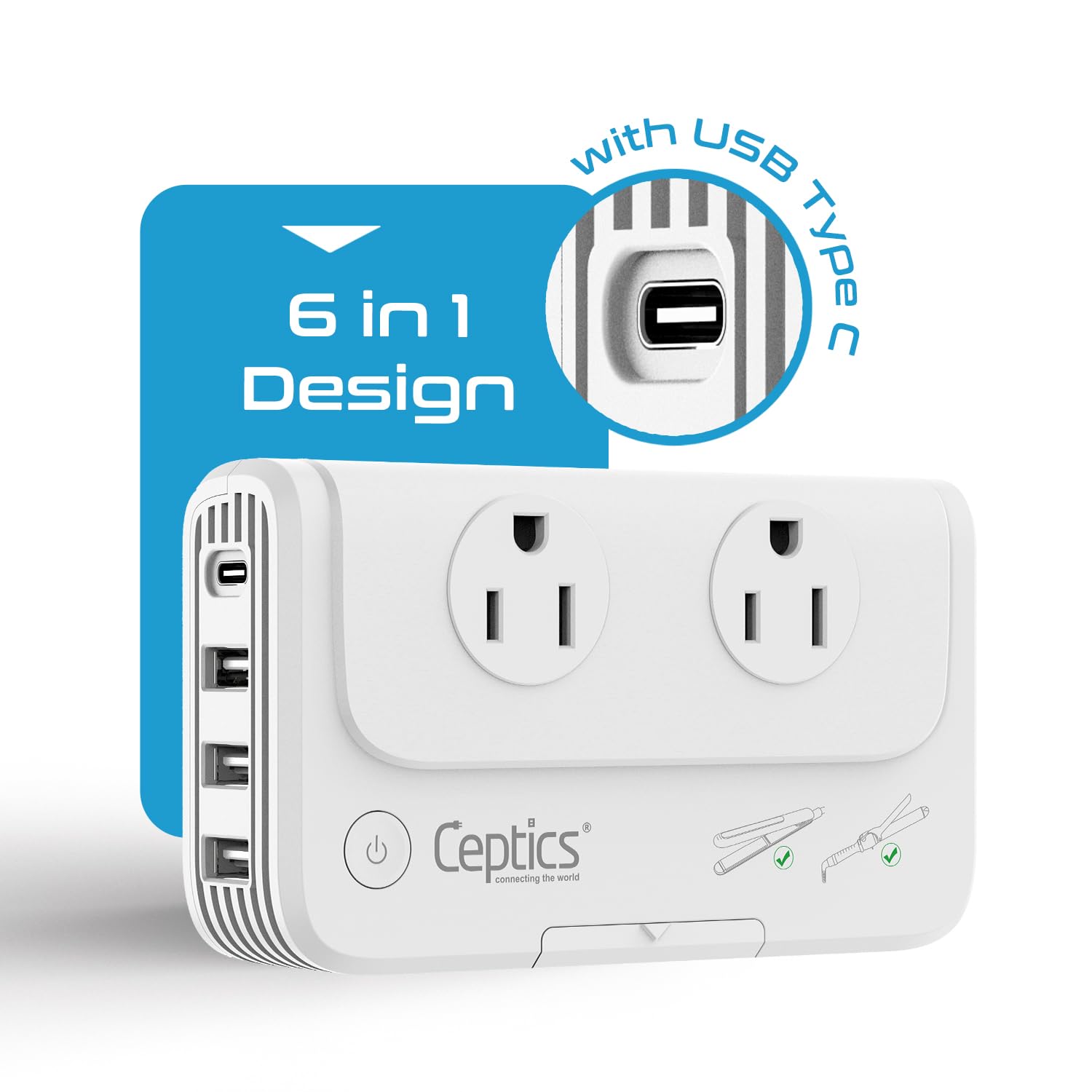 Foto 3 pulgar | Convertidor De Voltaje Ceptics Travel -200 W, 220 V A 110 V Con Usb - Venta Internacional.