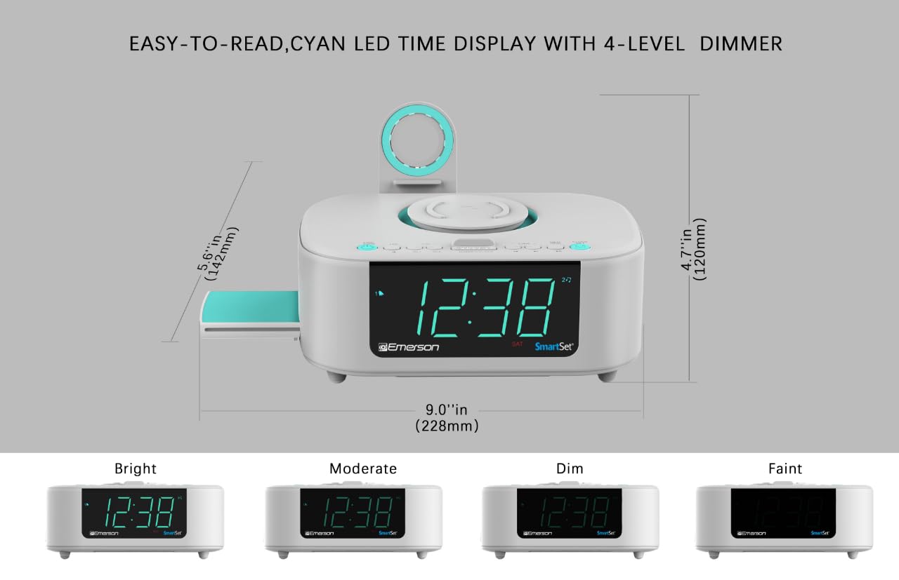 Foto 4 pulgar | Despertador De Carga Inalámbrica Emerson Cksw5010 Smartset - Venta Internacional.