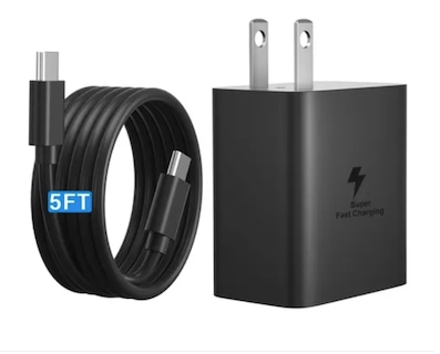 Foto 1 | 45 W Cargador Rápida Para Samsung Tipo C Color Negro S21 S22