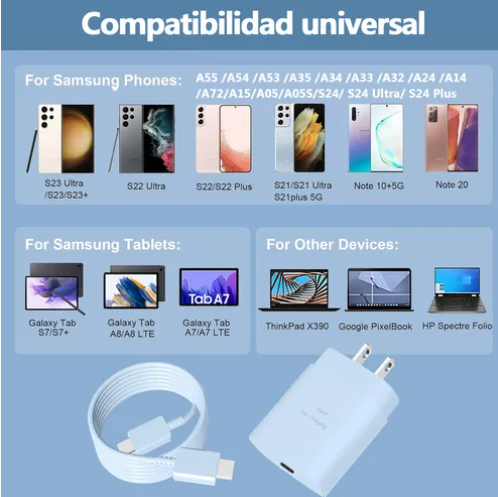 Foto 5 pulgar | 30w Xtellar Cargador Tipo C Para Samsung A55 A15 S24 Súper Rápida Pd