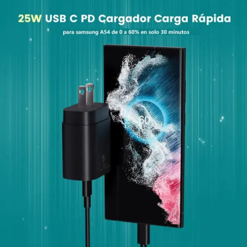 Foto 5 pulgar | Cargador Xtellar Rápido Tipo C Para Samsung A54 A53 A32 25w 2 Piezas