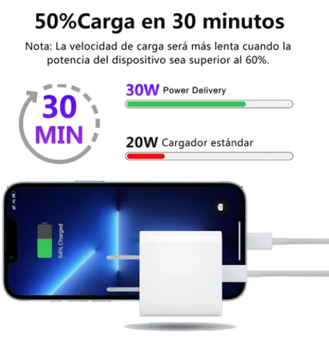 Foto 5 pulgar | 30w Xtellar Cargador Carga Rápida 2m Tipo C Para Iphone 11/12/13/14