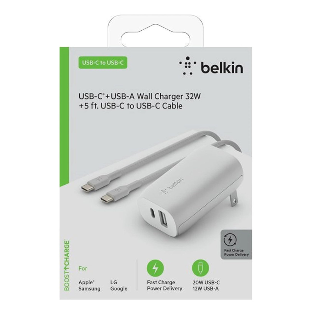 Foto 5 pulgar | Cargador Dual Belkin Pd Usb-c + Usb-a 32w Wcb004dq
