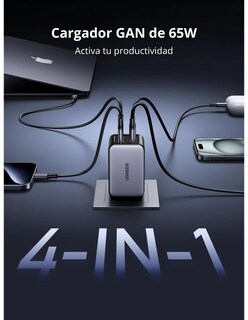 Foto 3 | Cargador Ugreen Nexode 65w 4 Puertos Carga Rápida