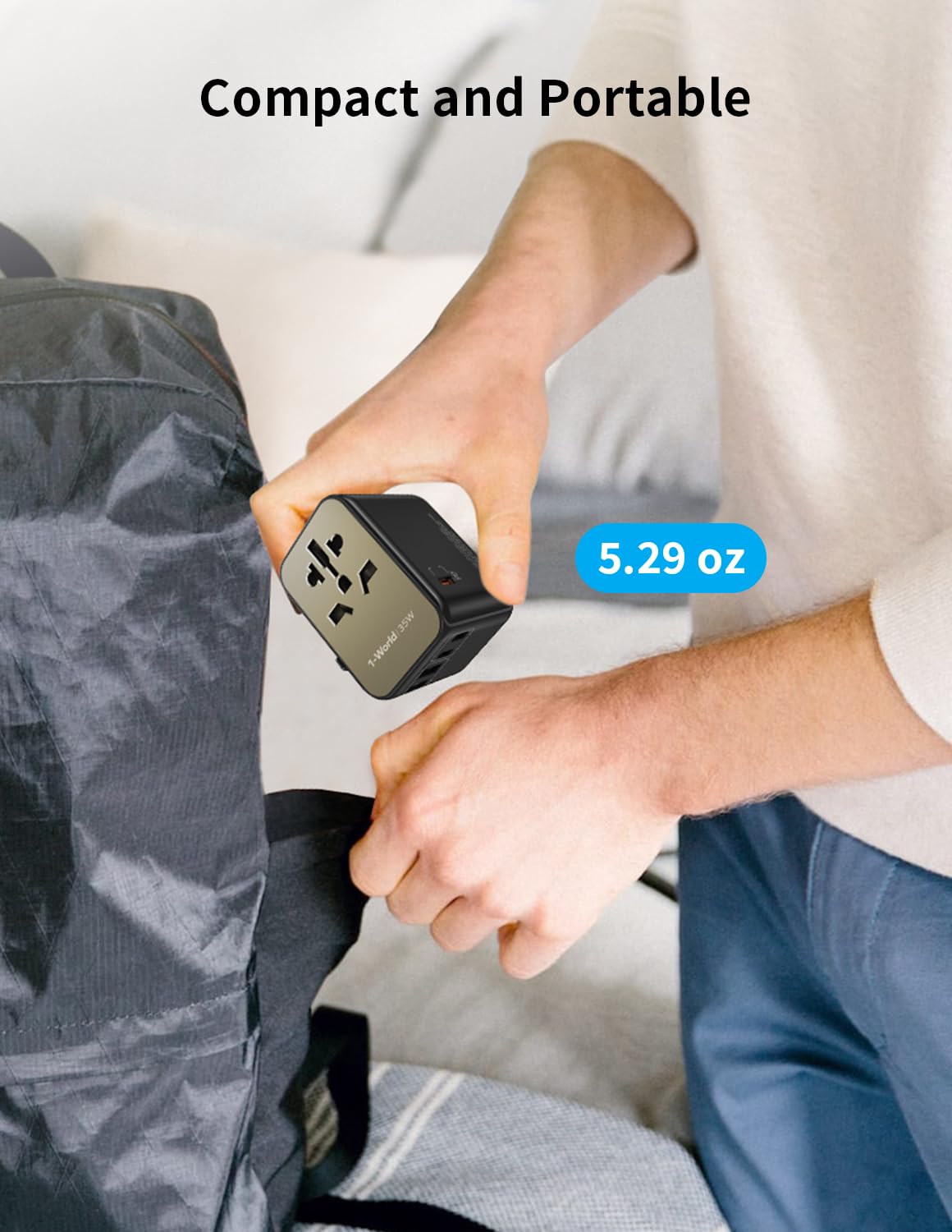 Foto 7 pulgar | Adaptador De Viaje Momax Pd De 35 W  Carga Rápida  3 Usb C  2 Usb A - Venta Internacional.