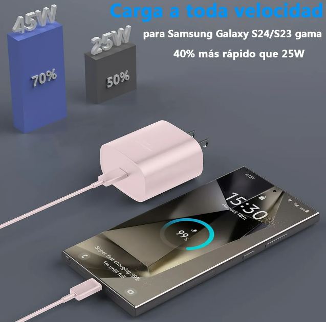 Foto 5 pulgar | Cargador Xtellar 45w Ultra Rápido Usb C Para Gangama De Samsung  Iphone Y Más