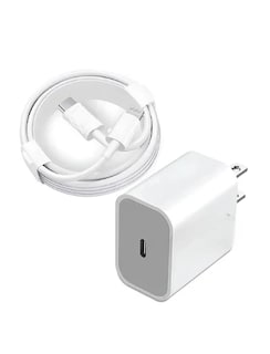 Foto 1 | Cargador Para Iphone 14 13 12 11 Xr X Carga Rapida 20w Tipo C Cable 1m Color Blanco