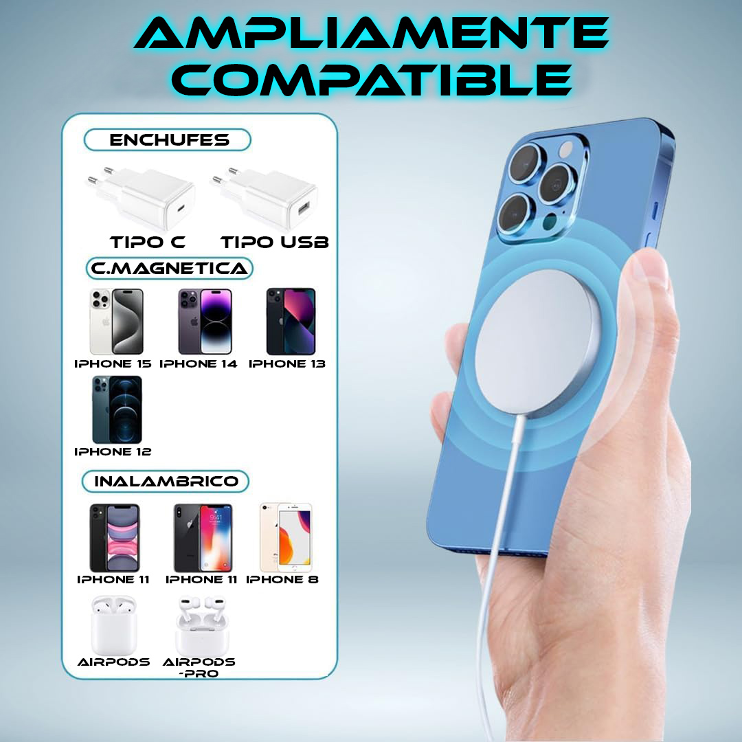 Foto 3 pulgar | Cargador Inalámbrico De Escritorio Iq 15w Carga Rápida Inalámbrico Con Led