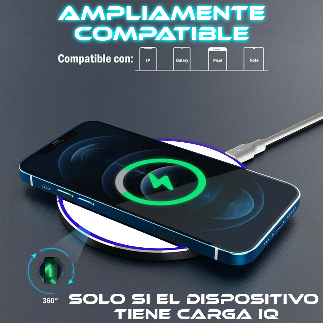 Foto 3 | Cargador Inalámbrico De Escritorio Iq 15w Carga Rápida Inalámbrico Con Led