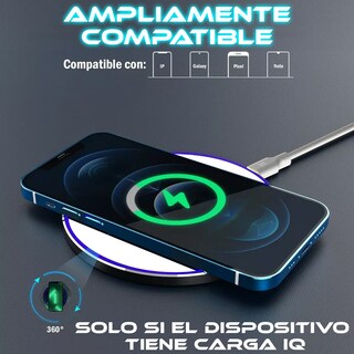 Foto 3 | Cargador Inalámbrico De Escritorio Iq 15w Carga Rápida Inalámbrico Con Led