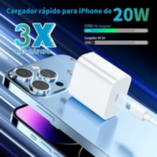 Foto 5 | Cargador 20w Carga Rápida para iPhone 15/16 Blanco