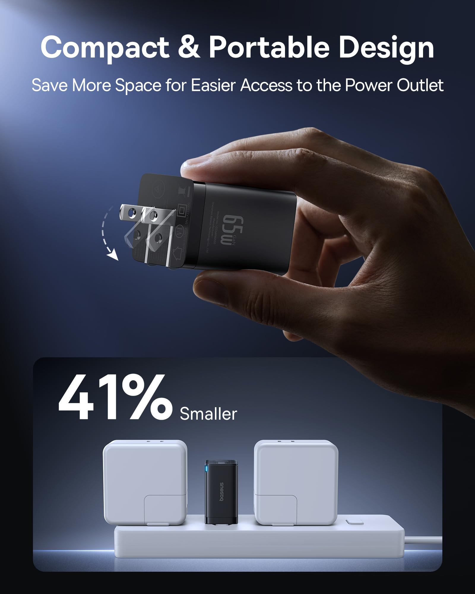 Foto 3 pulgar | Cargador Baseus 2 Pack De 65 W Usb C Pps De 3 Puertos Para Macbook  Ipad - Venta Internacional.