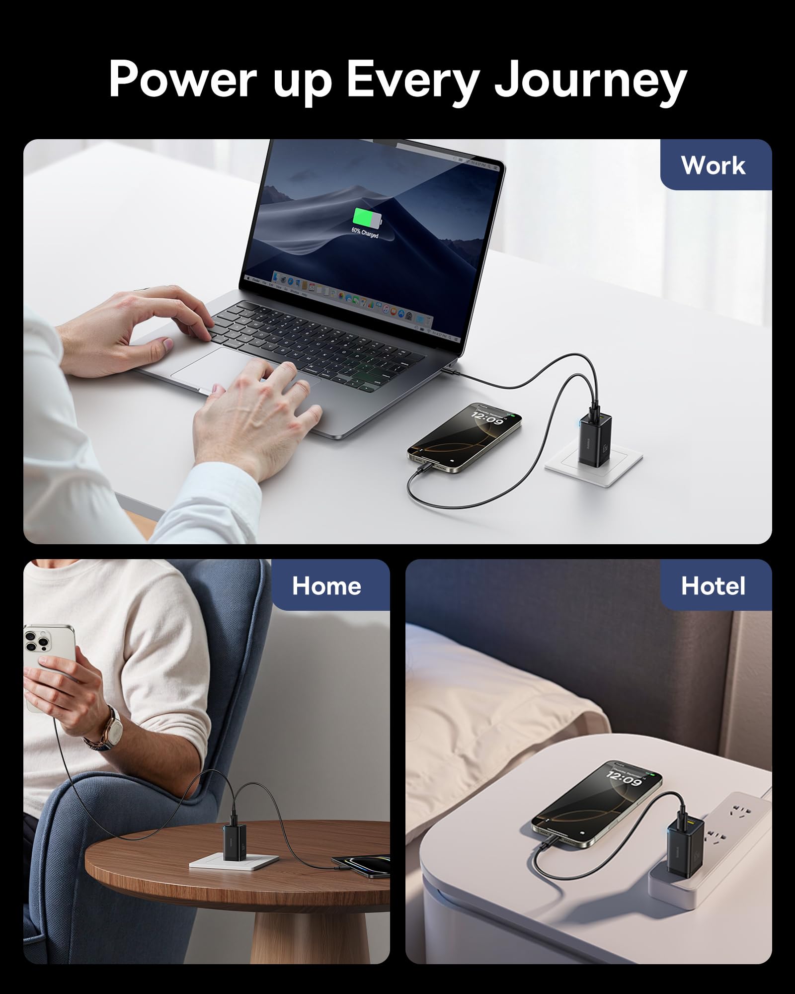 Foto 7 pulgar | Cargador Baseus 2 Pack De 65 W Usb C Pps De 3 Puertos Para Macbook  Ipad - Venta Internacional.