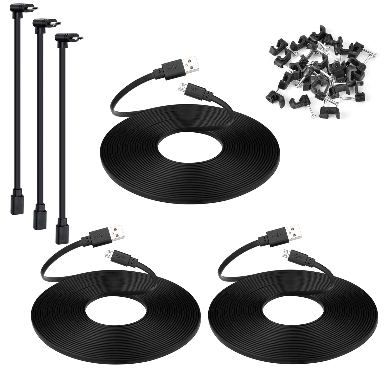 Cable De Extensión Micro Usb Smays De 25 Pies  Paquete De 3  Negro - Venta Internacional. $727