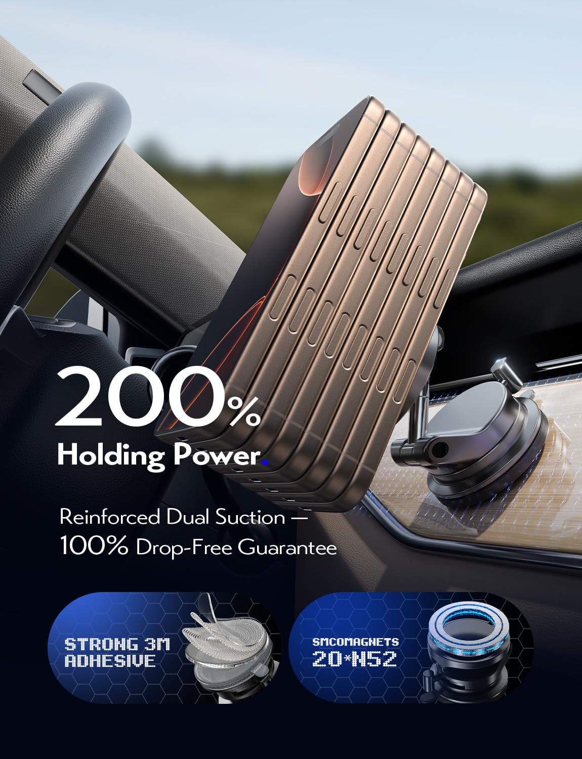 Foto 5 | Cargador De Coche Lisen Con Ventosa Para Teléfono  15 W  Magsafe - Venta Internacional.