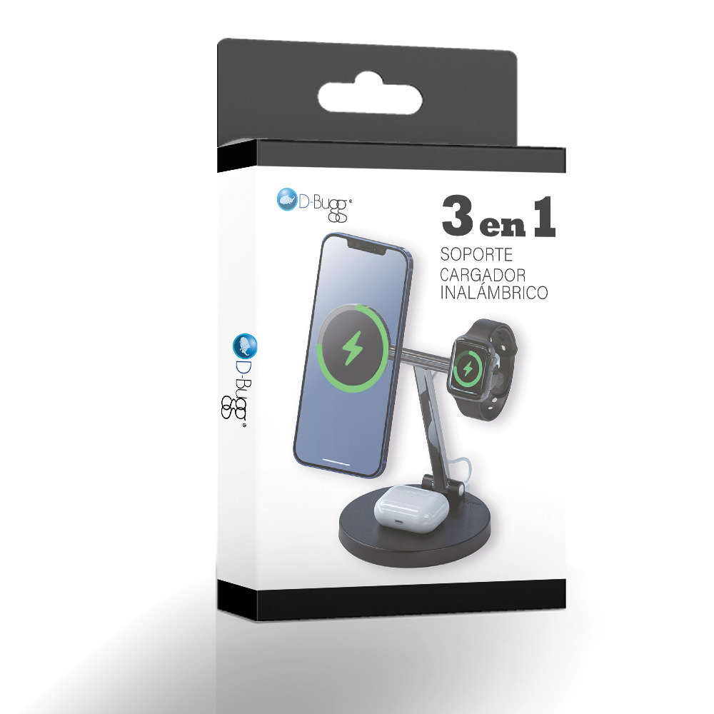 Foto 3 pulgar | Soporte con Cargador Inalámbrico D-Bugg para Celular