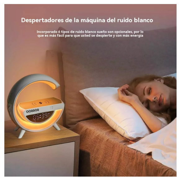 Foto 4 pulgar | Bluetooth Speaker Wireless Charger Led Light 3-in-1