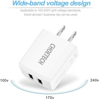 Foto 3 | Cargador Ac Choetech Usb-a 2amp Universal sin Cable color Blanco