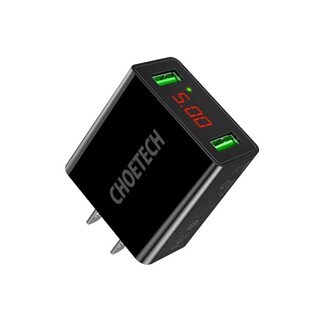 Foto 1 | Cargador AC Choetech 2 X USB-a 2.2amp Universal con Display Led