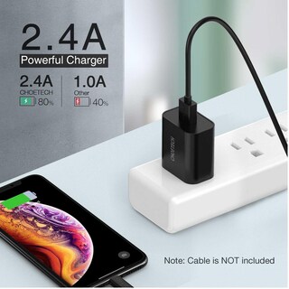 Foto 2 | Cargador Ac Choetech Usb-a 12w 2.4a color Negro Universal Rápido