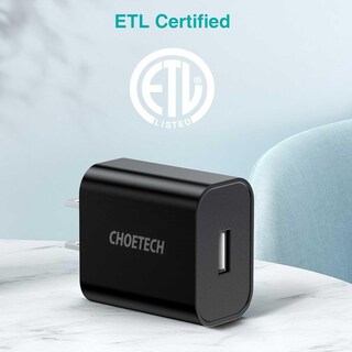 Foto 3 | Cargador Ac Choetech Usb-a 12w 2.4a color Negro Universal Rápido