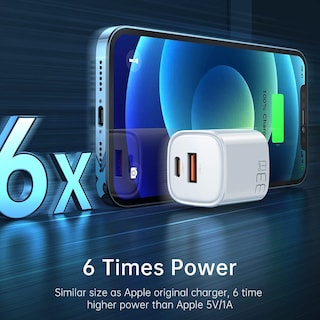 Foto 2 | Cargador Entada Dual Mcdodo USB Tipo C Más USB 33w de Potencia Carga Rápida Portátil