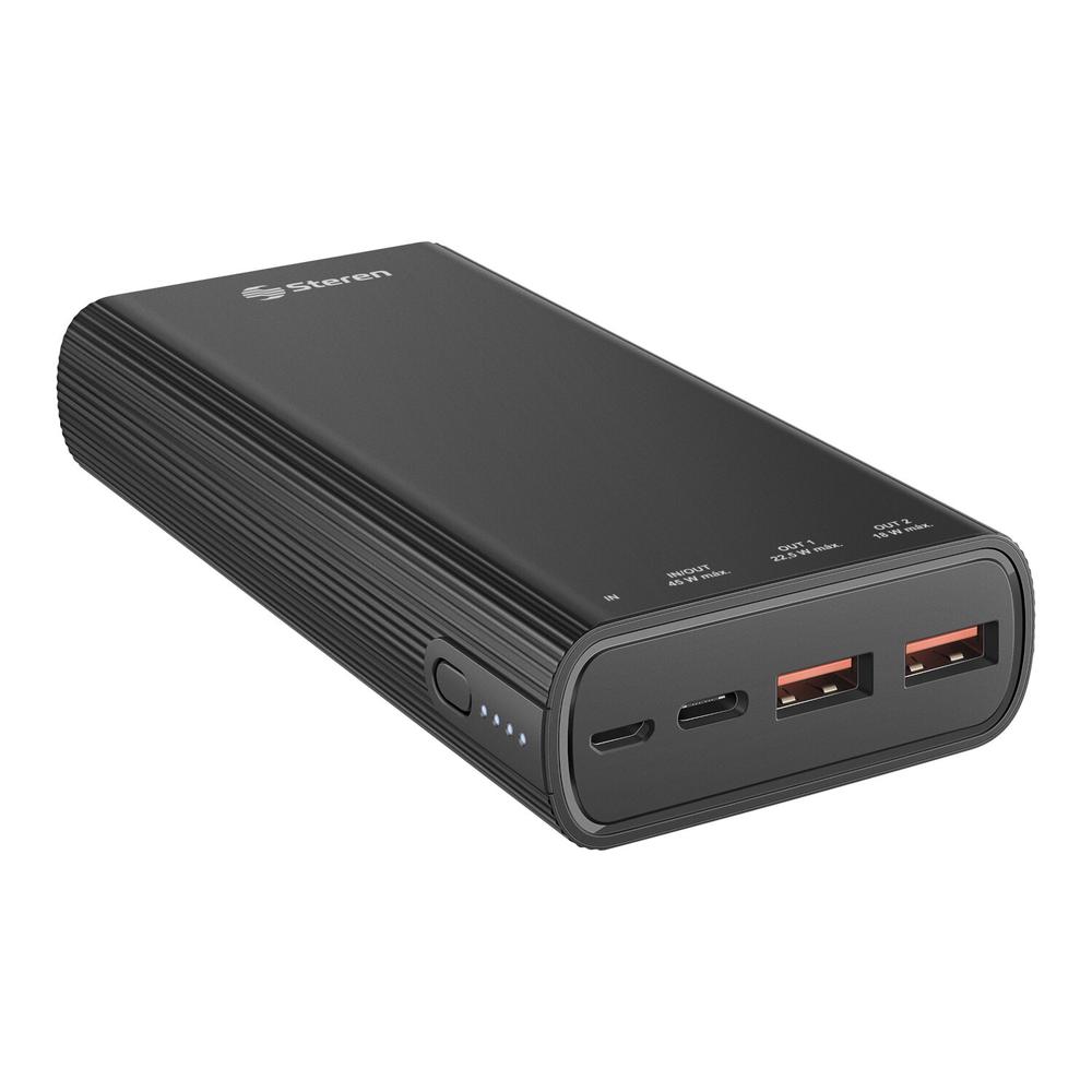 Foto 1 | Power Bank Steren MOV-1800 color Negro de 18,000 Mah con Turbo Charge QC y Power Delivery con 2 Salidas USB y USB C