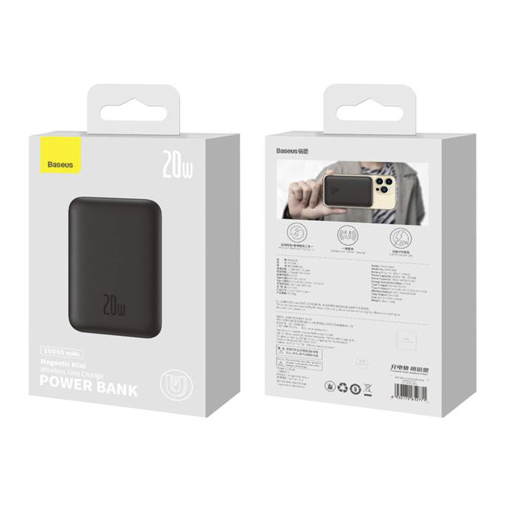 Foto 4 pulgar | Batería Portátil Baseus Ppcx070001 color Negro Mini Magnética