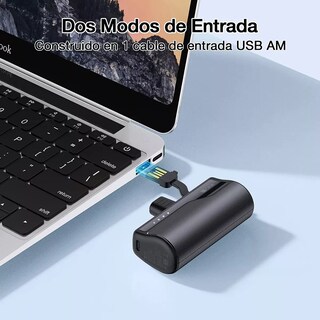 Foto 3 | Mini Batería Portátil 4500 Mah Salida Tipo C con 1 Cable USB Eo Safe Imports Esi-9939 Negro
