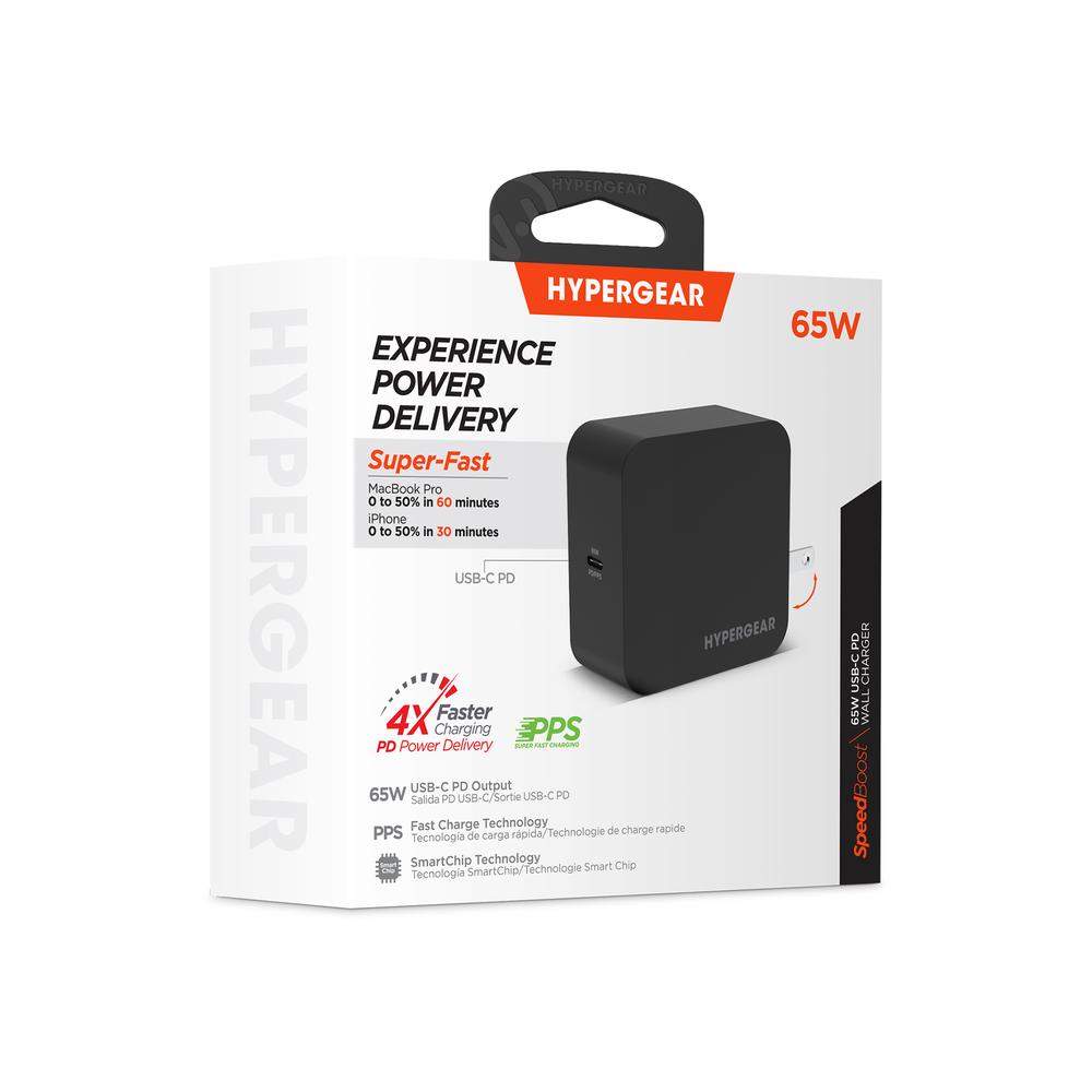 Cargador de Pared HyperGear Negro 65w USB-C