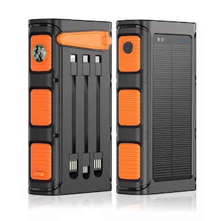 Foto 1 | Cargador Solar Powerbank 36000 mAh Banco De Energía Solar Negro/Naranja
