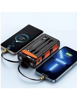 Foto 3 | Cargador Solar Powerbank 36000 mAh Negro
