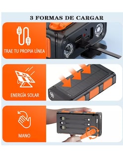 Foto 6 | Cargador Solar Powerbank 36000 mAh Negro