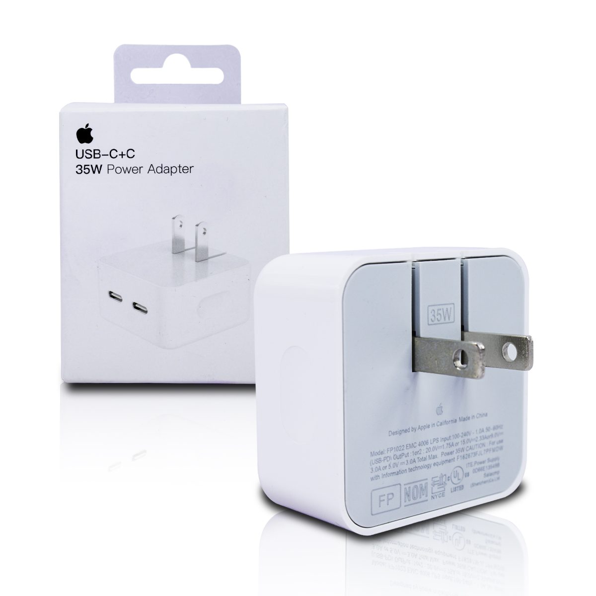 Cargador Cubo 35w Doble Usb-c+c Carga Rápida Iphone Android