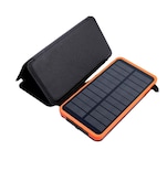 Power Bank Solar Cargador Portátil 26800mah 4 Paneles Solare Negro Lineas Naranja