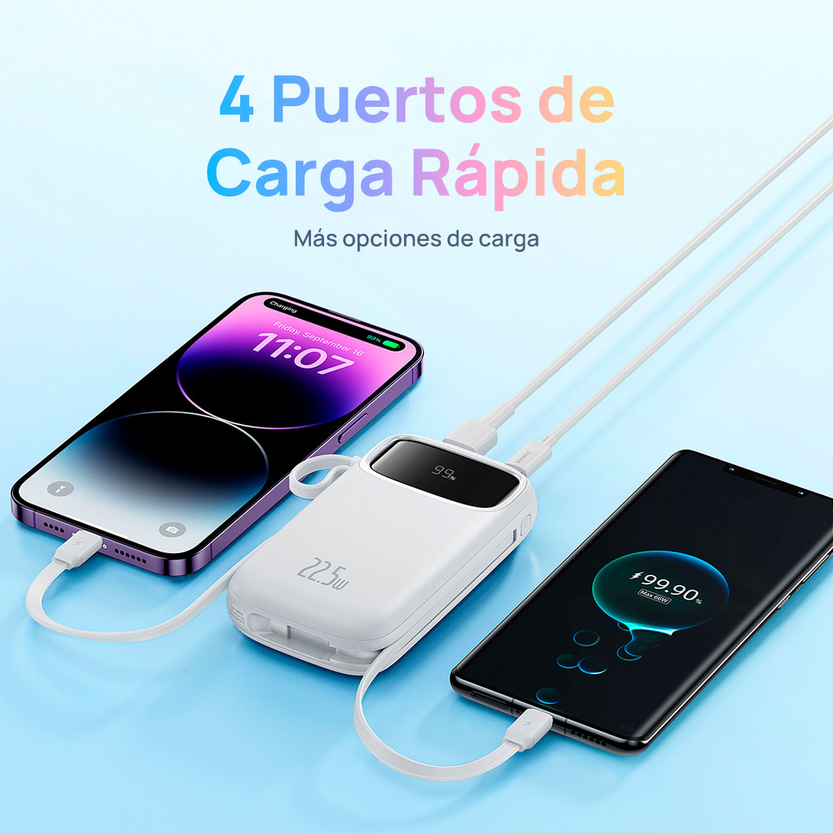 Foto 7 pulgar | Power Bank Baseus Qpow2 Blanco 22.5w 10000 mAh