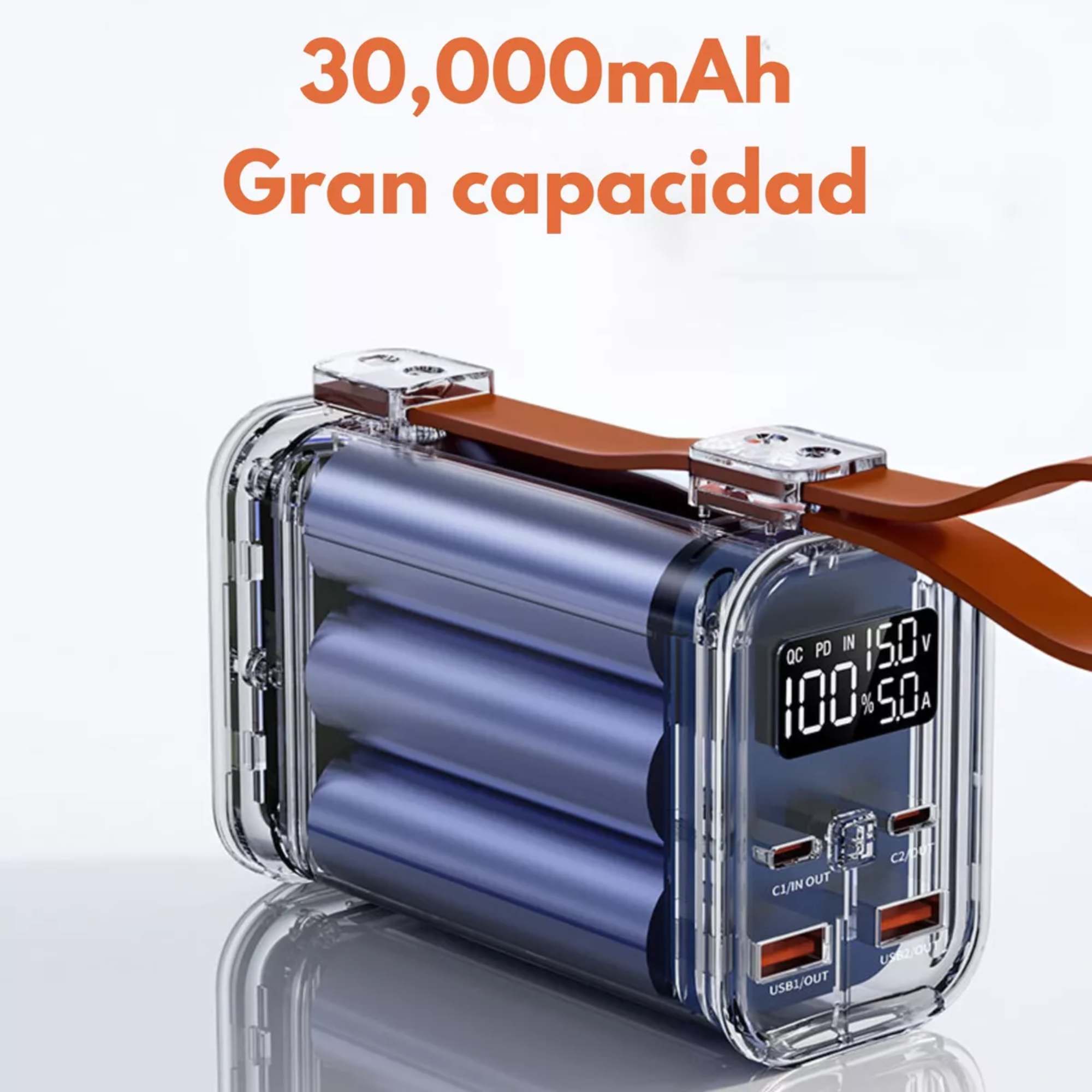 Foto 6 | Mr. Gadgets Power Bank 30,000 Mah, Usb-c, Usb-a, Banco De Carga Portátil De 100w Multipuertos, Batería Ultra C