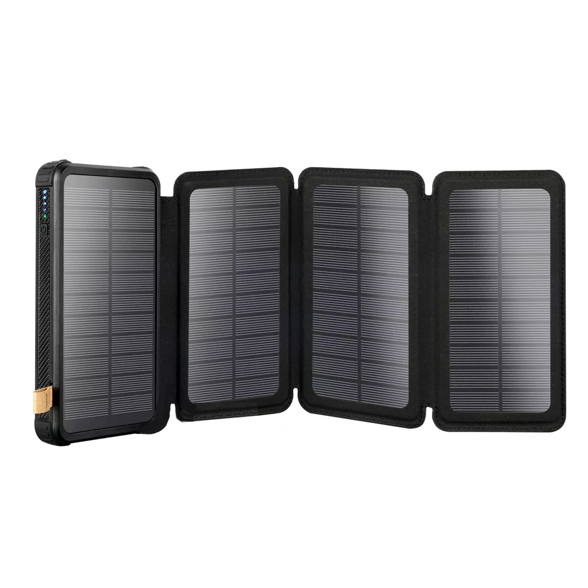 Batería Solar Portátil 30000 Mah 4 Paneles Solares Eo Safe Imports Negro