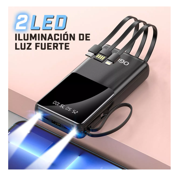 Foto 4 pulgar | Wünd Power Bank Portatil 30000mah Dual Puerto Con Linterna Ogori