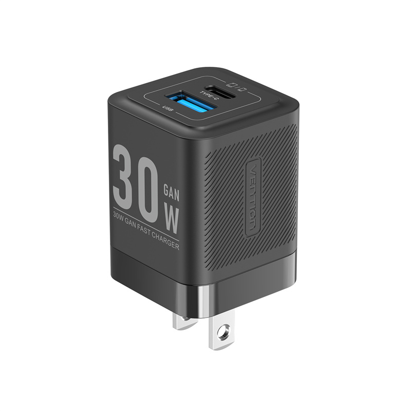 Foto 2 | Vention Cargador Gan De 2 Puertos Usb (c + A) (30w/30w) - Negro