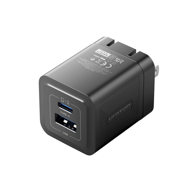 Foto 4 pulgar | Vention Cargador Gan De 2 Puertos Usb (c + A) (30w/30w) - Negro