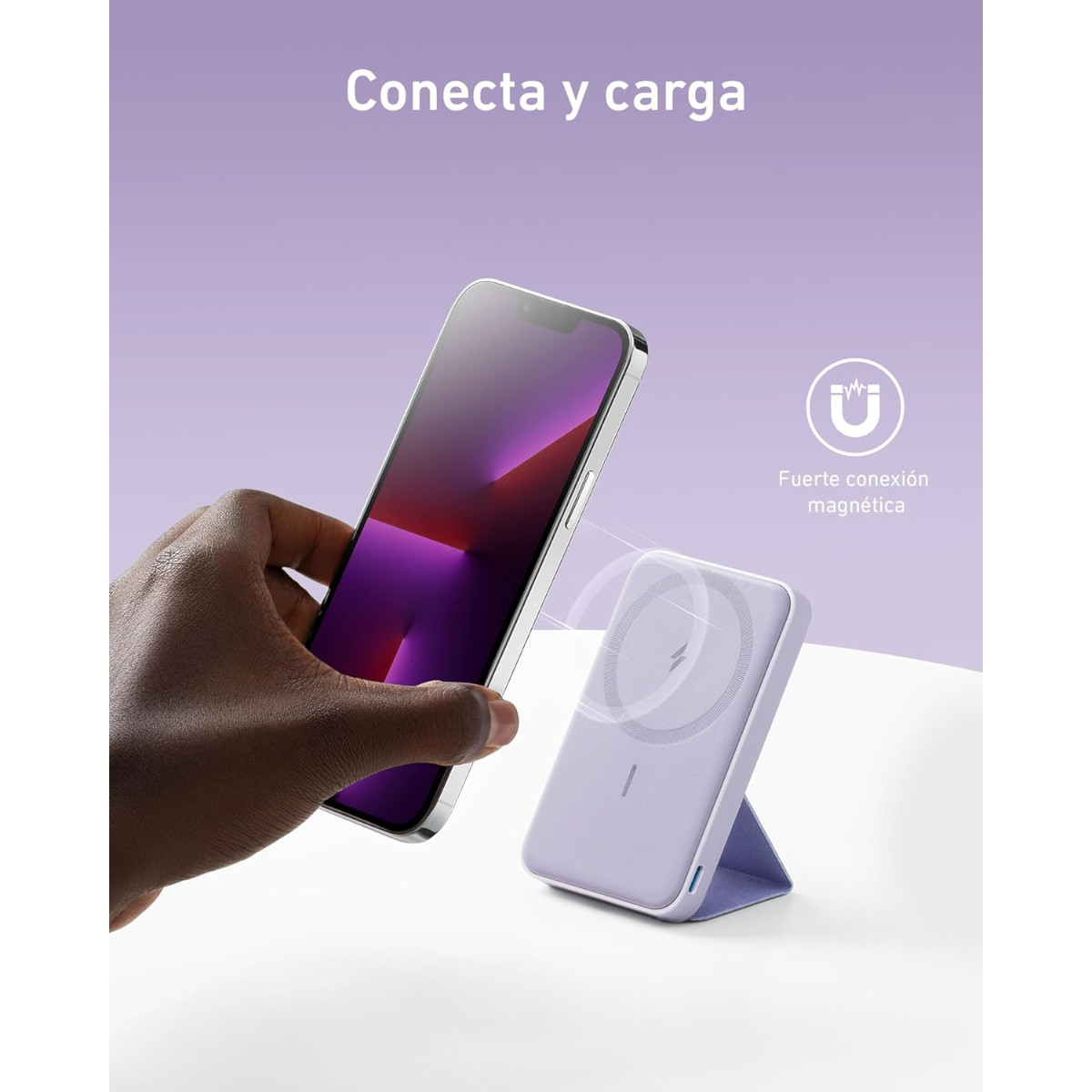 Foto 3 pulgar | Cargador Batería Portátil Anker 622 5000mah Magnético Violeta